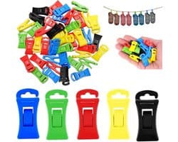 Sokkenclips voor wasmachine en droger - 100 stuks - kleurrijke kunststof - organiseer en bewaar - SnelShoppen