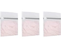 SnelShoppen - 3 Pack Honingraat Mesh Waszakken met Hanglus en Rits voor Delicate Kleding Organisator voor BH's, Ondergoed, Sokken, Baby Kleding en Rei