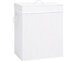 vidaXL - Wasmand - met - 2 - vakken - 100 - L - bamboe - wit