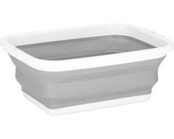 Springos Wasmand - Opvouwbare Wasmand - 8.5L - Grijs/Wit