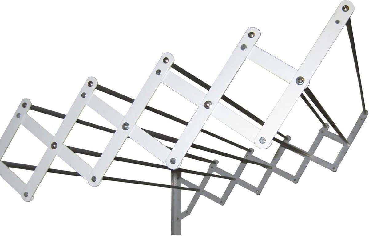Uitschuifbare Waslijn voor Muurmontage - 10 Aluminium Stangen - Ruimtebesparend — afbeelding 1