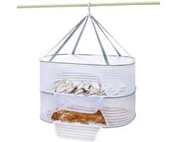 2-lagige Opvouwbare Droogmandrek – Hangende Gaasnet met Ritsen, Voor Fruit, Zaden, Groenten, Vis, Kleding & Poppen