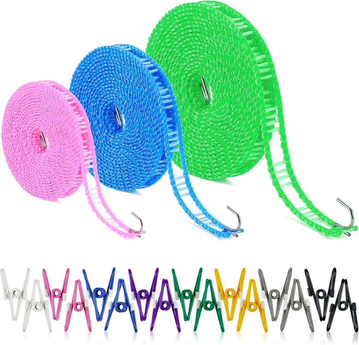Allecta - Antislip waslijn voor camping en outdoor activiteiten met wasknijpers — afbeelding 1