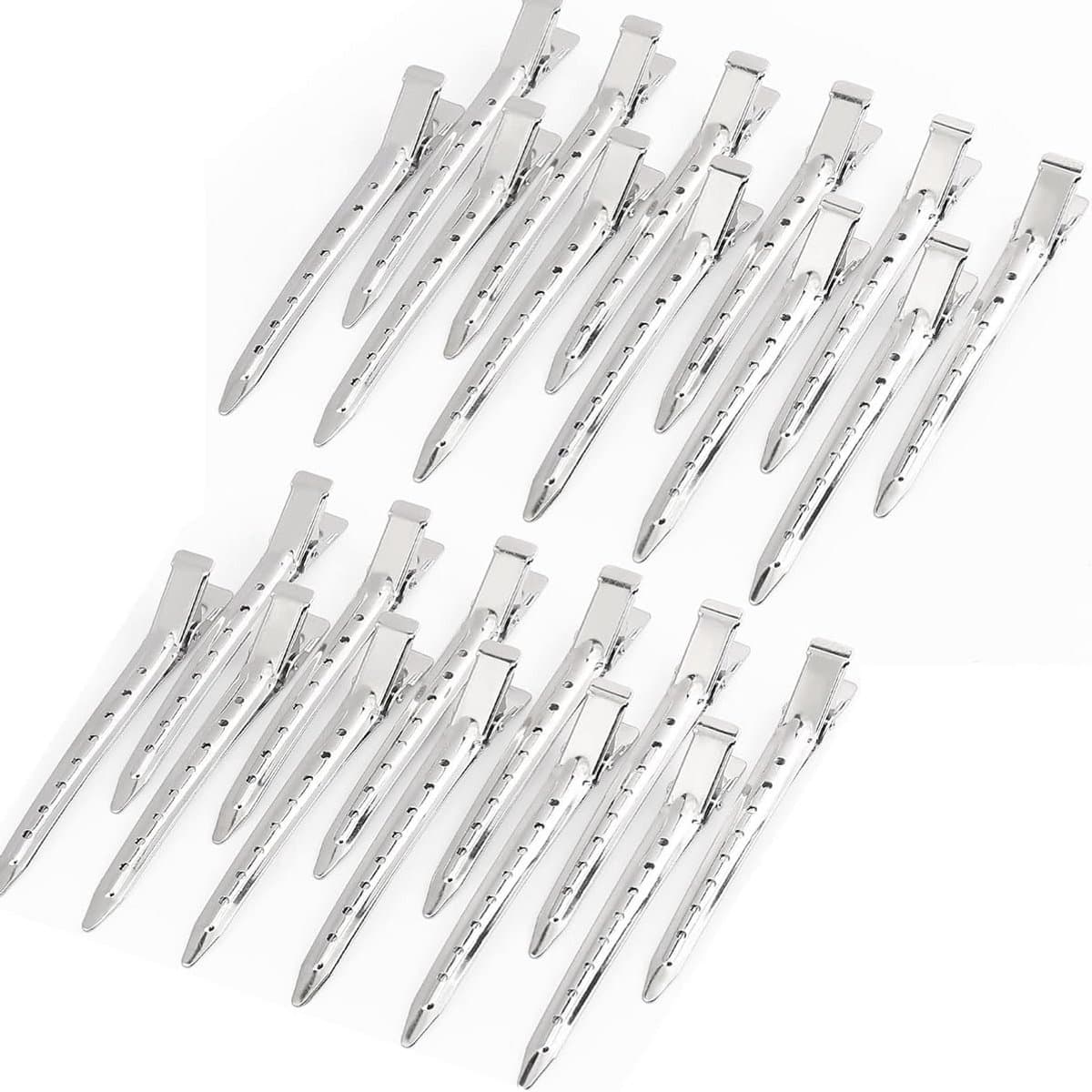 Antislip Metalen Krokodillenklemmen voor Kappers en Styling - 24 Stuks — afbeelding 1