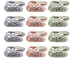 12 stuks dekbedclips, beddengoedbevestigingen - geen naaien nodig, dekbedhouders voor dekbedovertrekken, antislip bedaccessoires voor het bevestigen van dekbedden, herbruikbare dekenklemmen voor gebruik in de slaapkamer thuis