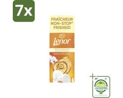 7 x Lenor – Geurbooster – Amber & Orchidee – 12 Wasbeurten – 155 g - Grootverpakking - Geurparels - Wasgeur - Luxegeur - Orchidee - Vanille