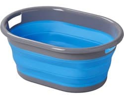 ProPlus Opvouwbare wasmand - 17 liter - blauw/grijs - ruimtebesparend - ideaal voor camping en thuis