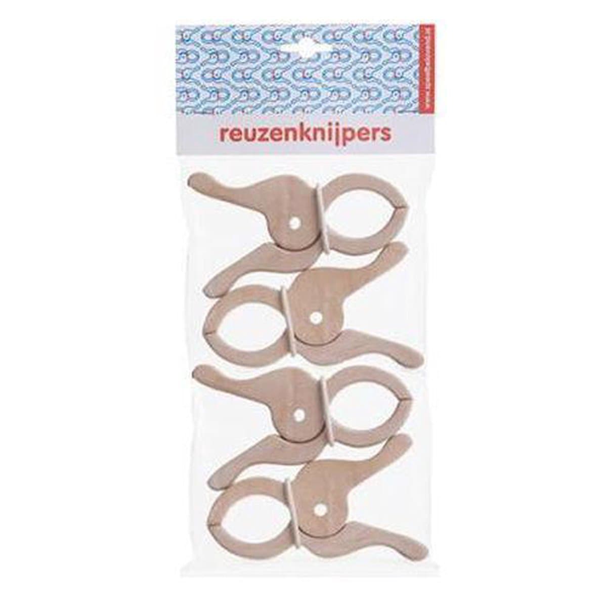 4 Houten Speelknijpers - reuze speelknijpers- Speelbelovend - knijpers om hutten te bouwen — afbeelding 1