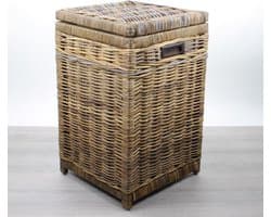 MigoStyling - Wasmand - Vierkant - Brown - 40x40xH65cm - Met deksel - Uitneembare waszak — afbeelding 1