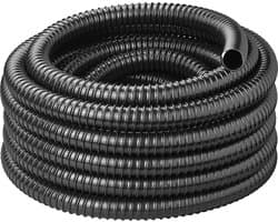 ProPlus Afvalwaterslang - 10 m - Afwatering - Temperatuurbestendig - Flexibel en Uittrekbaar - ø 25 mm - Voor het Geleiden van Afvalwater vanuit caravans/campers, vijvers en zwembaden - Afvoerkanaal - Zwart — afbeelding 1