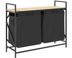 vidaXL - Wasmand - 2 - vakken - met - plank - sonoma - eikenkleurig