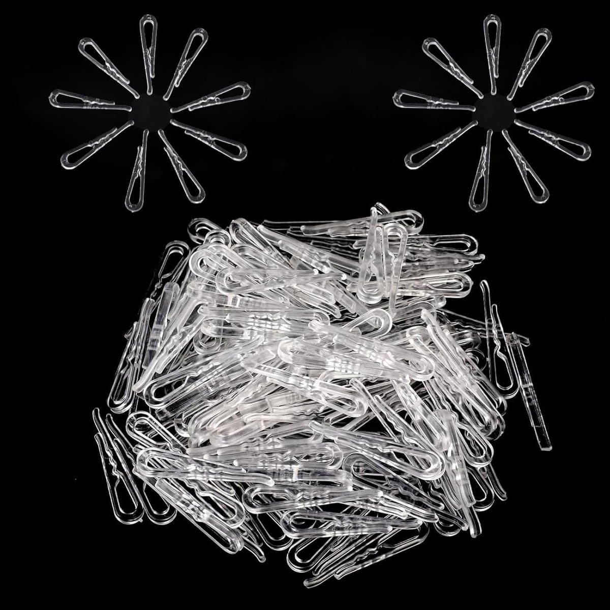 Mini Kledingknijpers - Plastic Clips - Kleding Organiseren - Tanden Ontwerp - 300 Stuks - Transparant — afbeelding 1