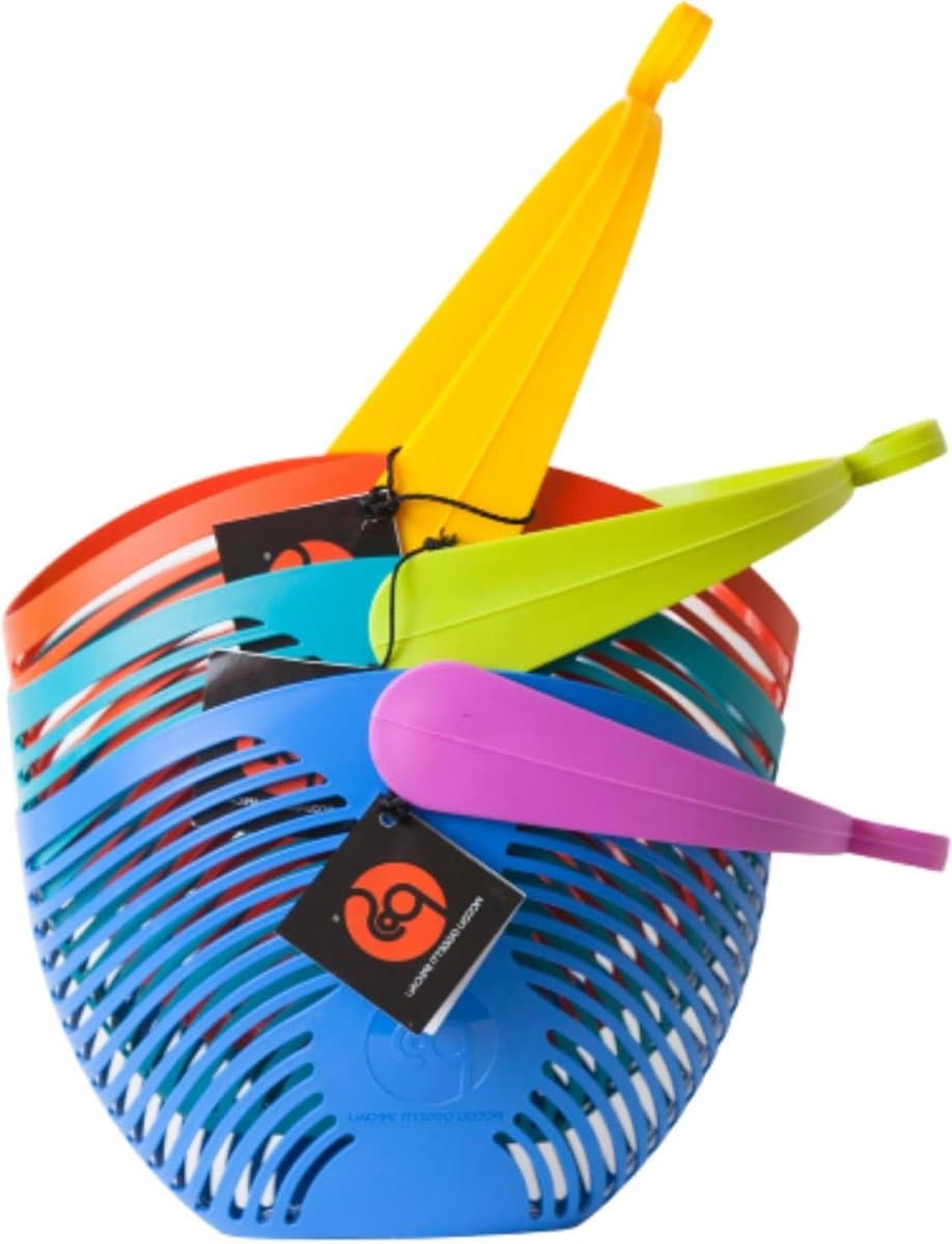 Wasknijperhouder - Wasknijpermand - Wassen Organiseren - Gemaakt in Italië - Royale inhoud - Blauw/Turquoise/Oranje — afbeelding 1