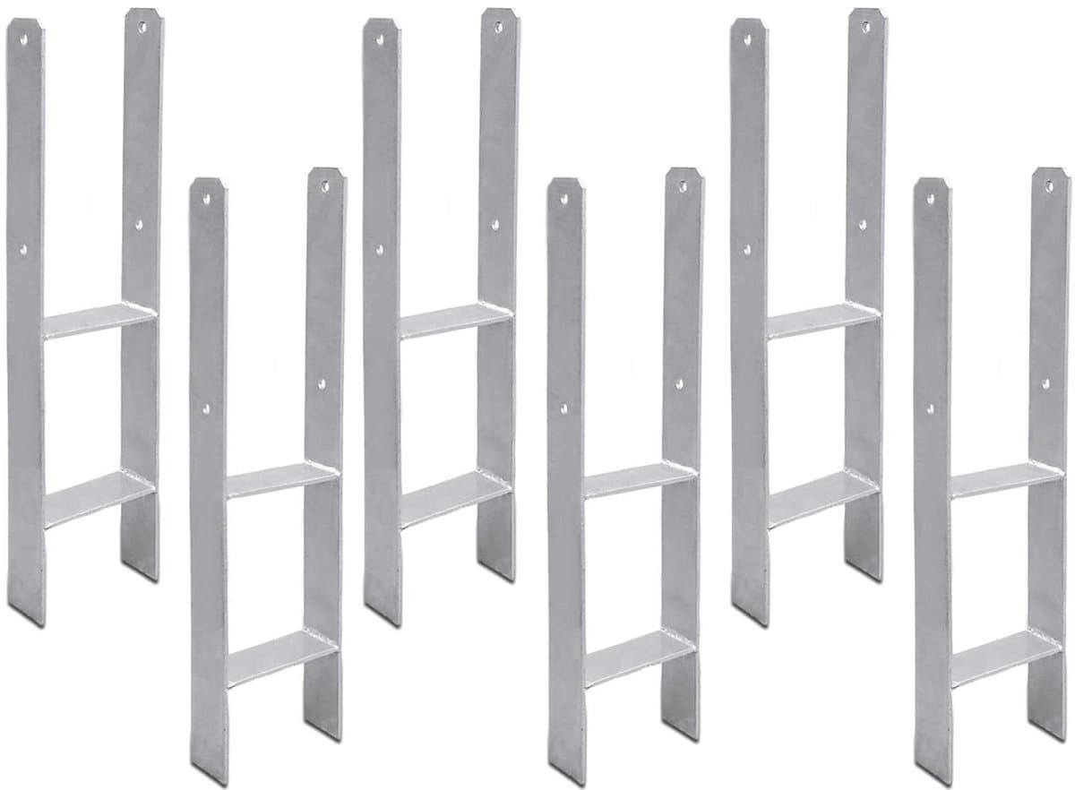 H paaldragers - Paalankers H-anker - Houtconstructies Verankeren - Stalen H-anker 5mm dik - 600 mm lengte 81 mm breed — afbeelding 1