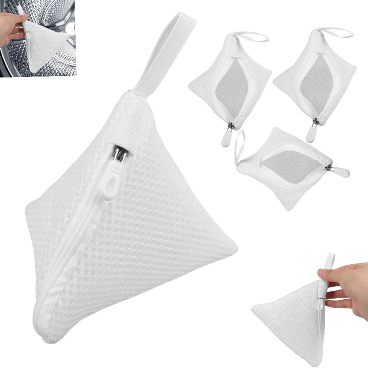 4 stuks Polyester mesh waszak - waszak - mesh waszakken - Mini Waszakjes - waszakken voor bh's en ondergoed - Fijne waszak voor in de wasmachine - Ademende Polyester Mesh Bescherming - 12 cm * 12 cm - Wit" — afbeelding 1