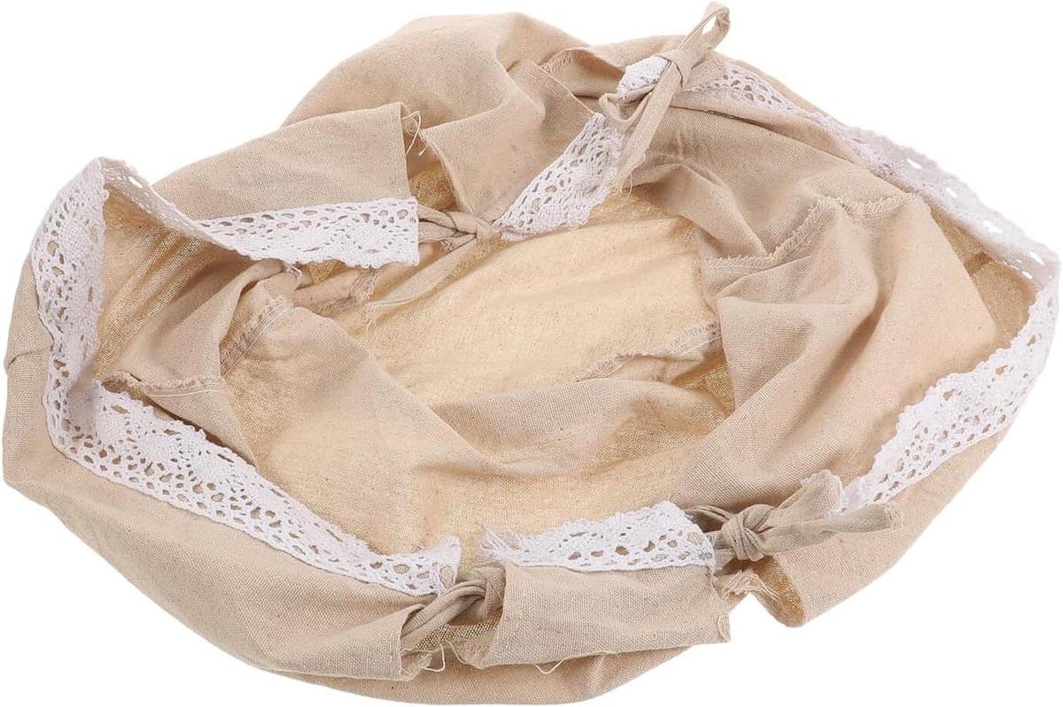 Stoffen Mand Voering - Wasmand Inzetstuk - Opbergen en Decoreren - Verbeterde Luchtcirculatie - 40x35x30cm - Beige — afbeelding 1