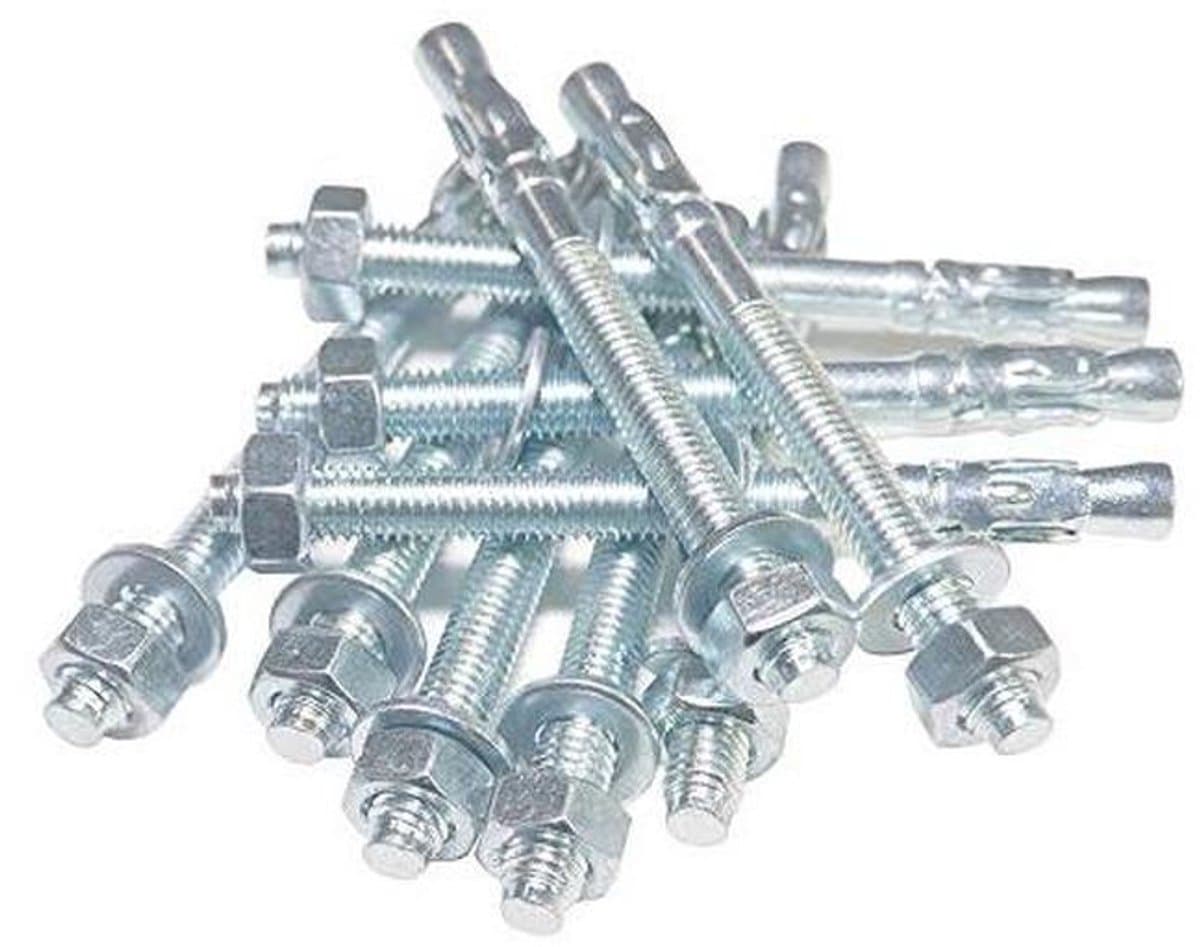 Wigankers 10 stuks - Gegalvaniseerde bouten - Stevig bevestigen - ETA goedgekeurd - M10 x 100mm - Zilver — afbeelding 1