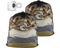 Grote wasnetten van 70 x 90 cm, waszakken met trekkoord voor wasmachine, ideaal voor kleding en beddengoed
