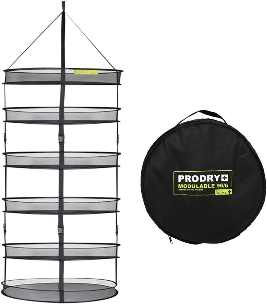 Droogrek met etages - Kledingdroger binnen - Planten drogen - Inclusief opbergtas - Diameter 95 cm — afbeelding 1