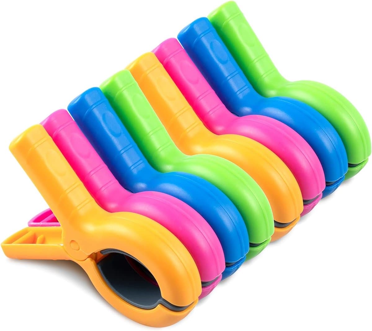 8 Grote handdoekclips – Quiltclips - handdoek clips – Strandstoelclips – Voor strandstoelen – Kunststof – Meerkleurig — afbeelding 1