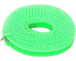 Waslijn Tuin Camping - Draagbare Kledinglijn - Kleding Drogen - Winddicht Hangerontwerp - 1000 cm - Groen