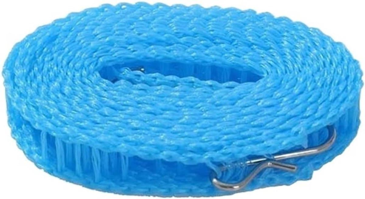 Waslijn Set - Reis waslijn - Kleding drogen - Antislip nylon - 2 stuks 5/3m - Blauw — afbeelding 1