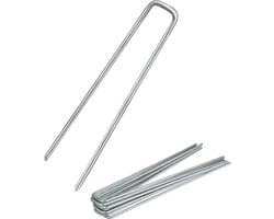 Grondankers Gegalvaniseerd Staal - Grondpennen Haringen - Tuin Bevestigen - Extra Lange Stevige Grip - 200x25x38 mm - Zilver