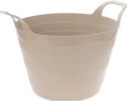 Excellent Houseware Flexibele wasmand - beige - 30 liter - kunststof - 54 x 37 cm - met handvatten — afbeelding 1
