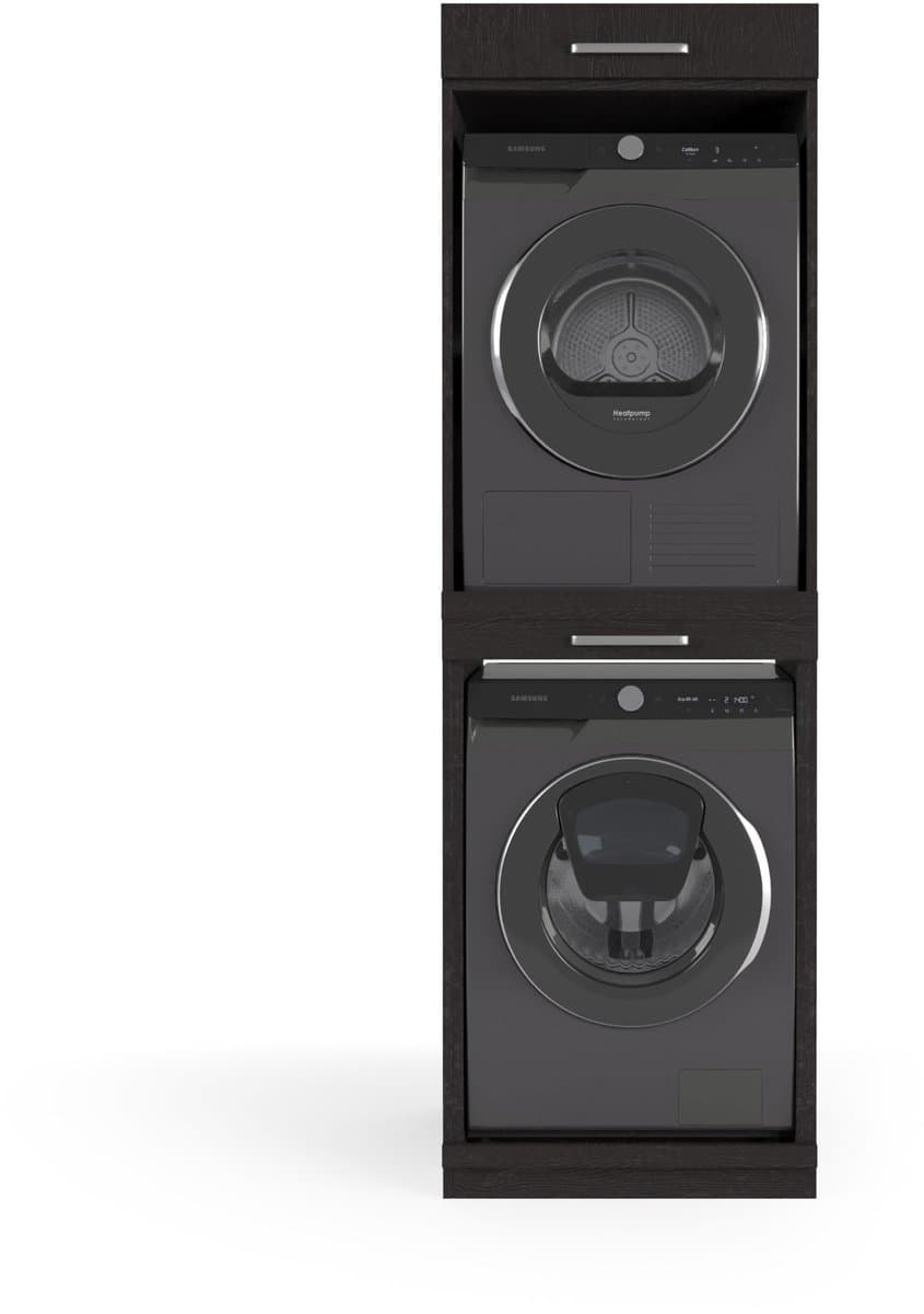Wasophoogte® Wasmachine Kast Berlin - Wasmachine verhoger - Wasmachine ombouw - 700(D)*665(B)*2110(H) mm - Zwart — afbeelding 1
