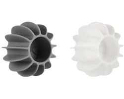 Set van 4 herbruikbare siliconen wasballen — Anti-klit, drijvende reinigingssponzen voor wasmachines, hulpmiddelen voor het verwijderen van huisdierharen — 6 x 4 cm (2 grijs + 2 wit)