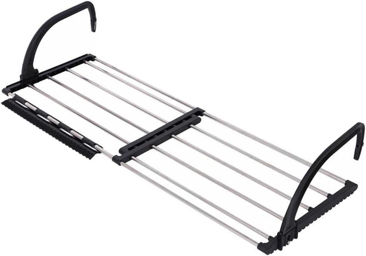 Hangend Droogrek voor Balkon en Radiator - Handige Handdoekhouder en Kleding Ophangen - Ruimtebesparend Design - Geschikt voor Kleding, Handdoeken en Sokken - Zwart - 45x38cm — afbeelding 1
