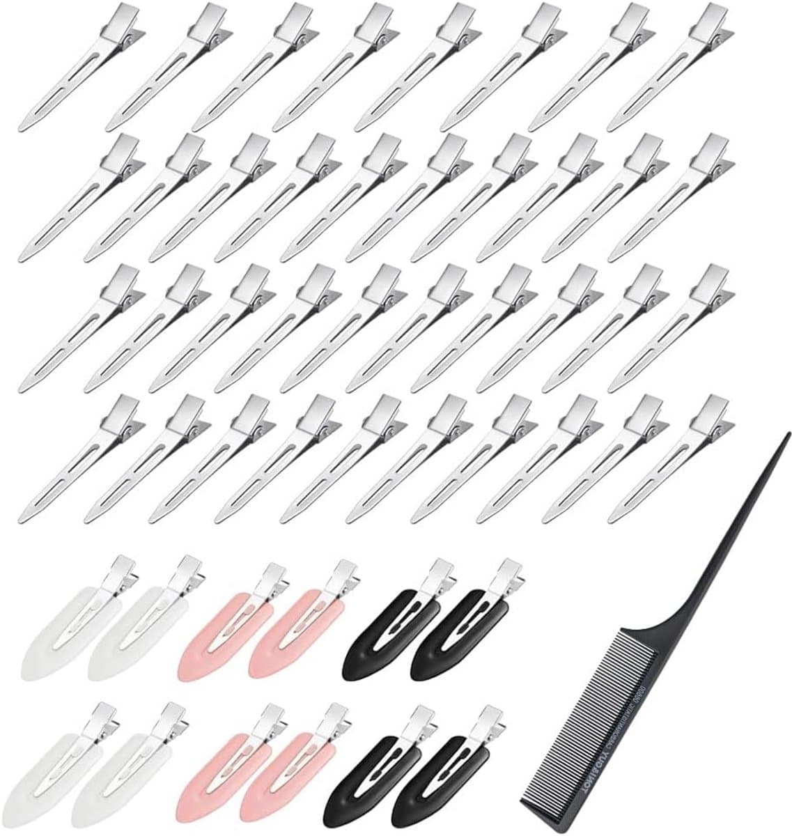 50 Stuks Haarspelden en Krokodillenklemmen zonder Vouwen voor Make-up en Knutselen — afbeelding 1