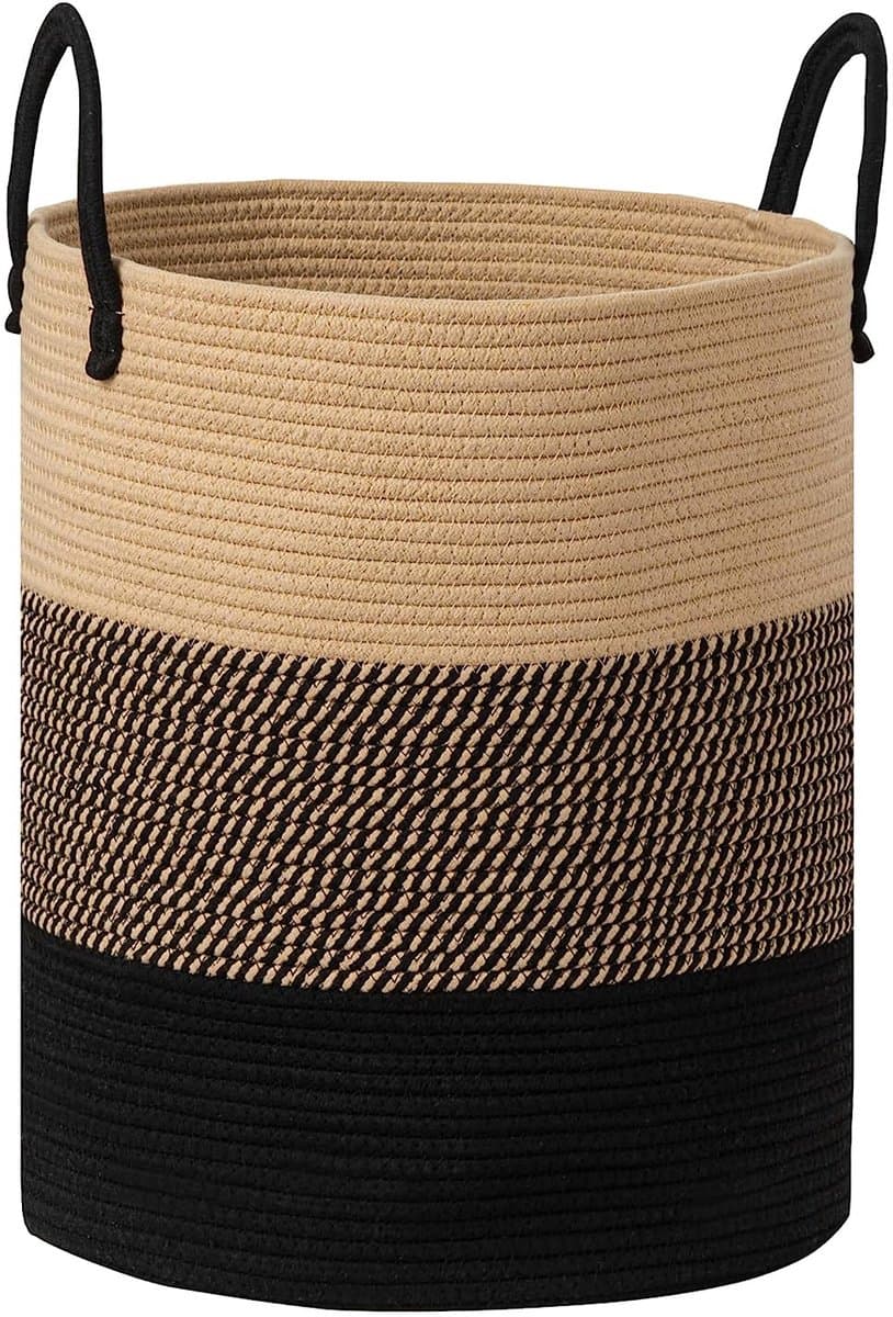 Geweven wasmand - Wasmand - 45L hoog geweven touwmand - Multifunctionele wasmand/opbergmand voor woonkamer, slaapkamer, badkamer, dekens, speelgoed, kleding — afbeelding 1