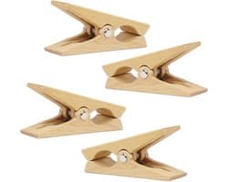 Houten wasknijpers - voor strandlaken en wasaccessoires - 2 stuks - stevig en duurzaam