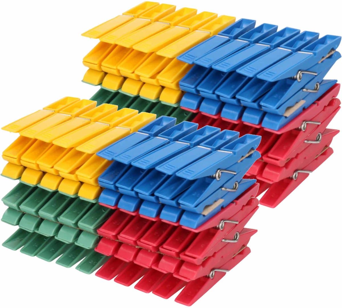 Wasknijpers set - 250 stuks - gekleurd - kunststof - 7 cm - was ophangen - Wasgoedknijpers — afbeelding 1