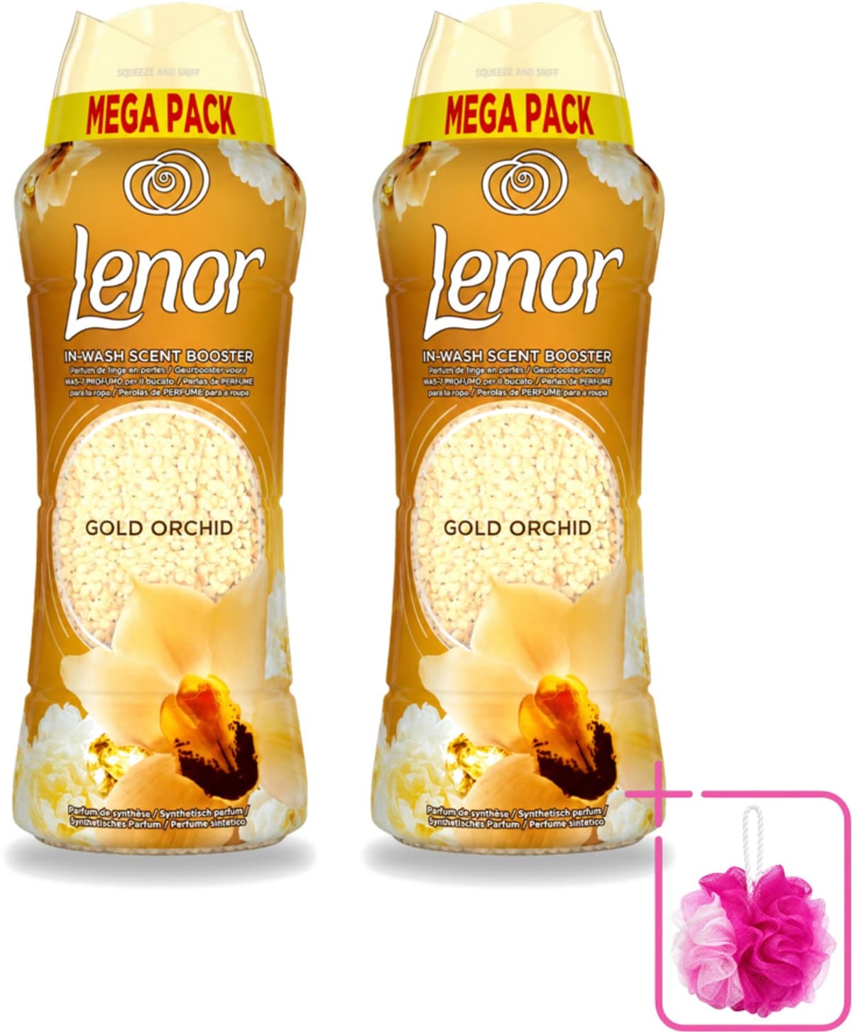 2 x Lenor – Geurparels – Gouden Orchidee – 570 g - Bulkverpakking - Geurparel - Douchemop - Wasgeur — afbeelding 1