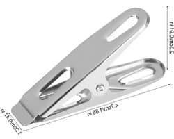 Kledingknijpers RVS - Waslijnprikkers Klemmen - Kleding Drogen - Roestvrij Windproof - 20 stuks - Zilver