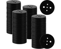 Dailygoods- Bufferschijf 200 stuks - Kunststof onderlegschijven - Grondankers - Zwarte bufferschijven - Voor gazon/tenten - Afmeting 5,7 cm