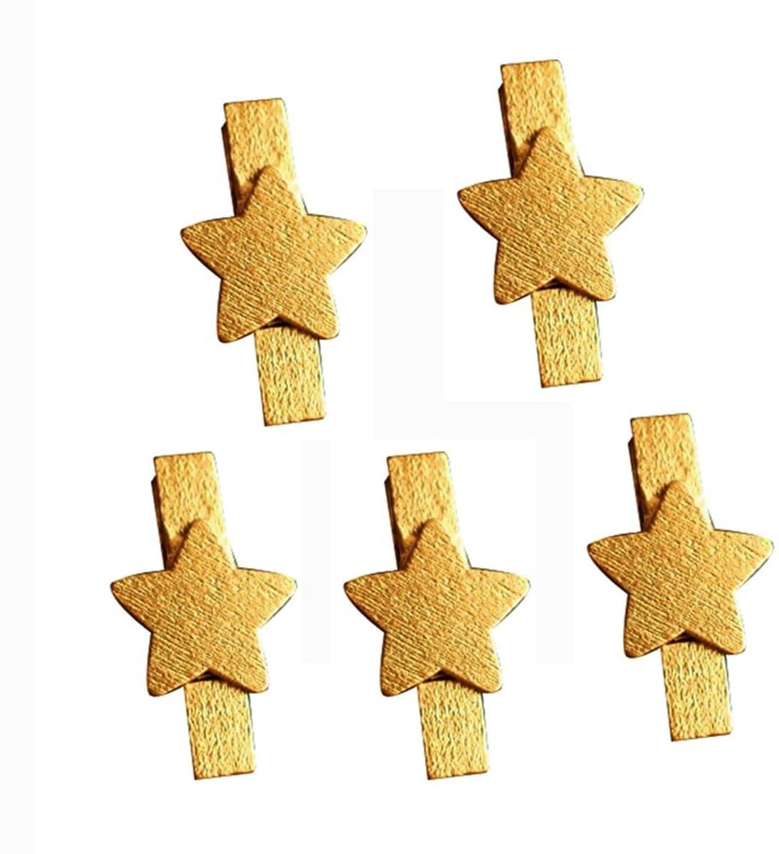 Dailygoods - 50 stuks mini-houten knijpers voor fotowand, fotoklemmen, decoratie, wasknijpers, hout, klein, kleurrijk, met kerstboom, ster en hart, voor doe-het-zelf foto's, bruiloft, cadeau, handwerk, decoratie — afbeelding 1