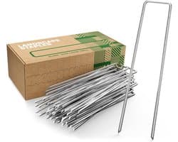 Thijox - GardenGloss Anti-Roest Stalen Grondankers (50 Stuks) - Stevige Grondankers 150mm voor Tuin, Camping, Onkruidmat en Schutting - Ø3mm, 25mm Bre