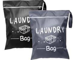 SnelShoppen - 2x Vouwbare Reiswaszakken met Rits - Herbruikbare Waszakken voor Reizen en Thuis - Ideaal voor Schoon en Vies Wasgoed - Compact en Licht