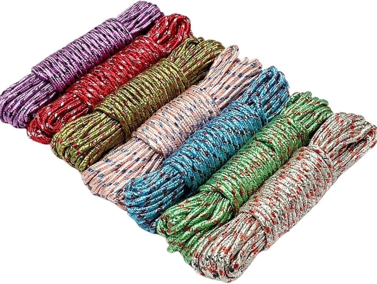 Draagbare Waslijn - Nylon Lijn - Buiten Reizen - Eenvoudig Installeren - 2 Stuks 900cm - Willekeurig — afbeelding 1