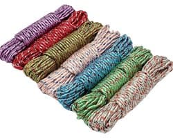 Draagbare Waslijn - Nylon Lijn - Buiten Reizen - Eenvoudig Installeren - 2 Stuks 900cm - Willekeurig