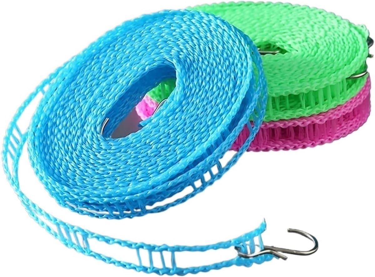 Draagbare Waslijn - Buitenwaslijn Winddicht - Kleding Drogen - Glad PVC Medische Kwaliteit - 10 meter - Willekeurig — afbeelding 1