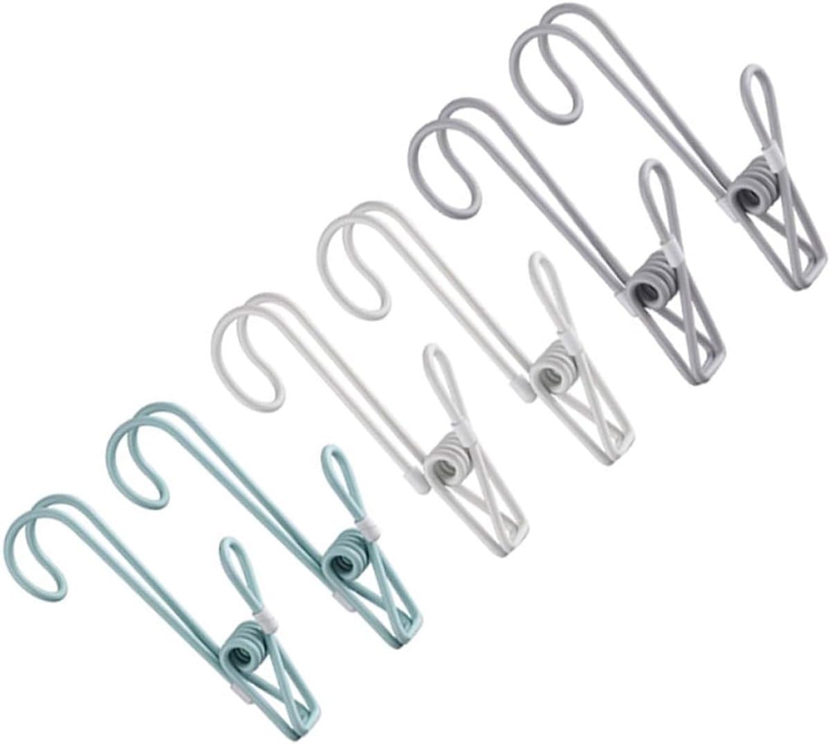 Kledingklemmen met haak - Wasknijpers clips - Spullen ophangen - Winddicht ontwerp - 6 stuks - Diverse kleuren — afbeelding 1