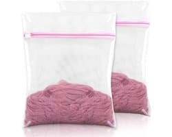 Dailygoods- Waszak Set van 2 - 30 x 40 cm - Delicate Waszak - Waszakken met Ritssluiting - Reiswaszak - Duurzaam Mesh Ontwerp - Wasnet