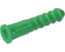 Kunststof Ankers - Pluggen Ribbel - Bevestigen van armaturen - Corrosiebestendig - Pack of 1 - Groen