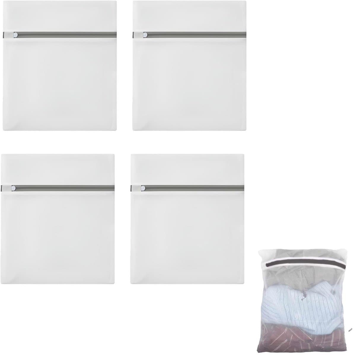Dailygoods - 4 stuks netwaszakken voor delicate was – ademend fijn gaas – beschermt lingerie, bh’s, sokken en babykleding – met ritssluiting – wasmachine- en drogerbestendig — afbeelding 1