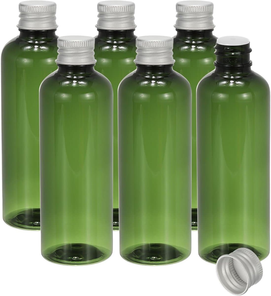 Reisflessen met schroefdop, 6 stuks 3.4 oz (100 ml) Lekvrije Hervulbare Lege Dispenser Container Knijpfles met Aluminium Schroefdeksel voor Shampoo Toiletartikelen Lotion Cream, Groen — afbeelding 1