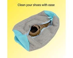 Herbruikbare Polyester Sneaker Waszak - Schoenen Wasmachine Tas - Grijs - Geschikt voor Sneakers - Extra Grote Capaciteit - Thuisgebruik